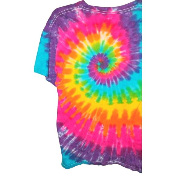 Gildan Heavy Cotton Tie-Dye Peace Sign T-Shirt S - Picture 7 of 9